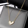 White Heart Pendant Necklace