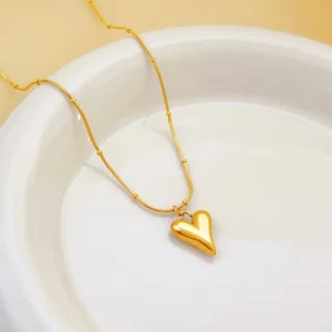 Gold Heart Pendant Necklace