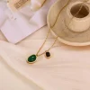 Dual Gemstone Pendant Necklace