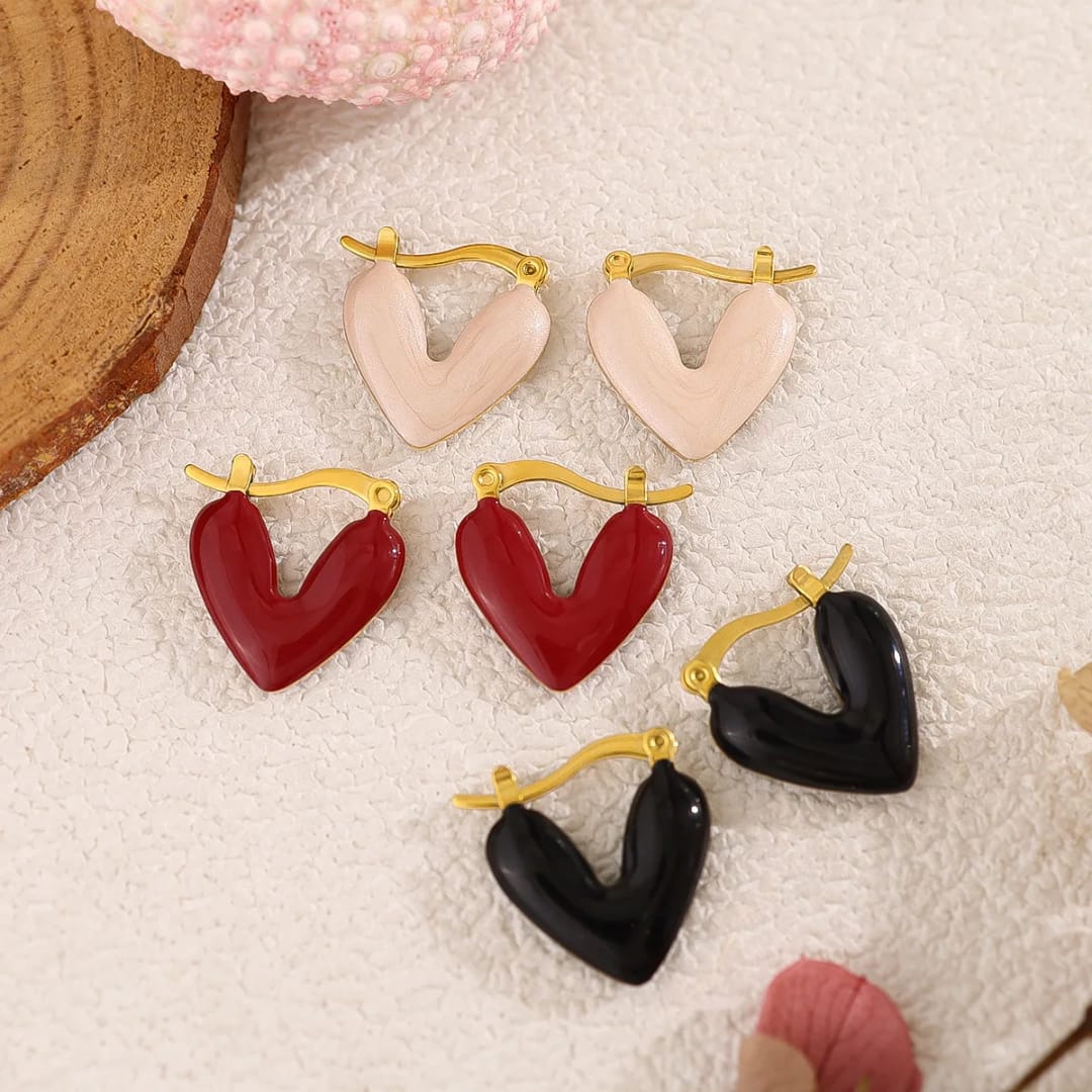 WhatsApp Image 2025-10-09 at 6.56.29 PM ❤️ Red Heart Pattern Hoop Earrings