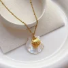 Gold Shell Pendant Necklace