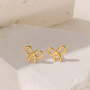 Ha8209e5e630a45f0ba63542ffb6977c2v Golden Bow Knot Stud Earrings