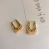 🧈 Cream Beige Gold Square Hoop Earrings