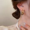 Golden Mosaic Enamel Hoop Earrings